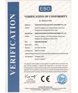 HOOHA bunching machine CE certificate