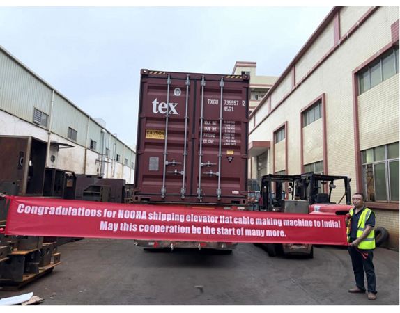 HOOHA ELEVATOR CABLE MAKING MACHINE SHIPPED TO INDIA